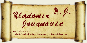 Mladomir Jovanović vizit kartica